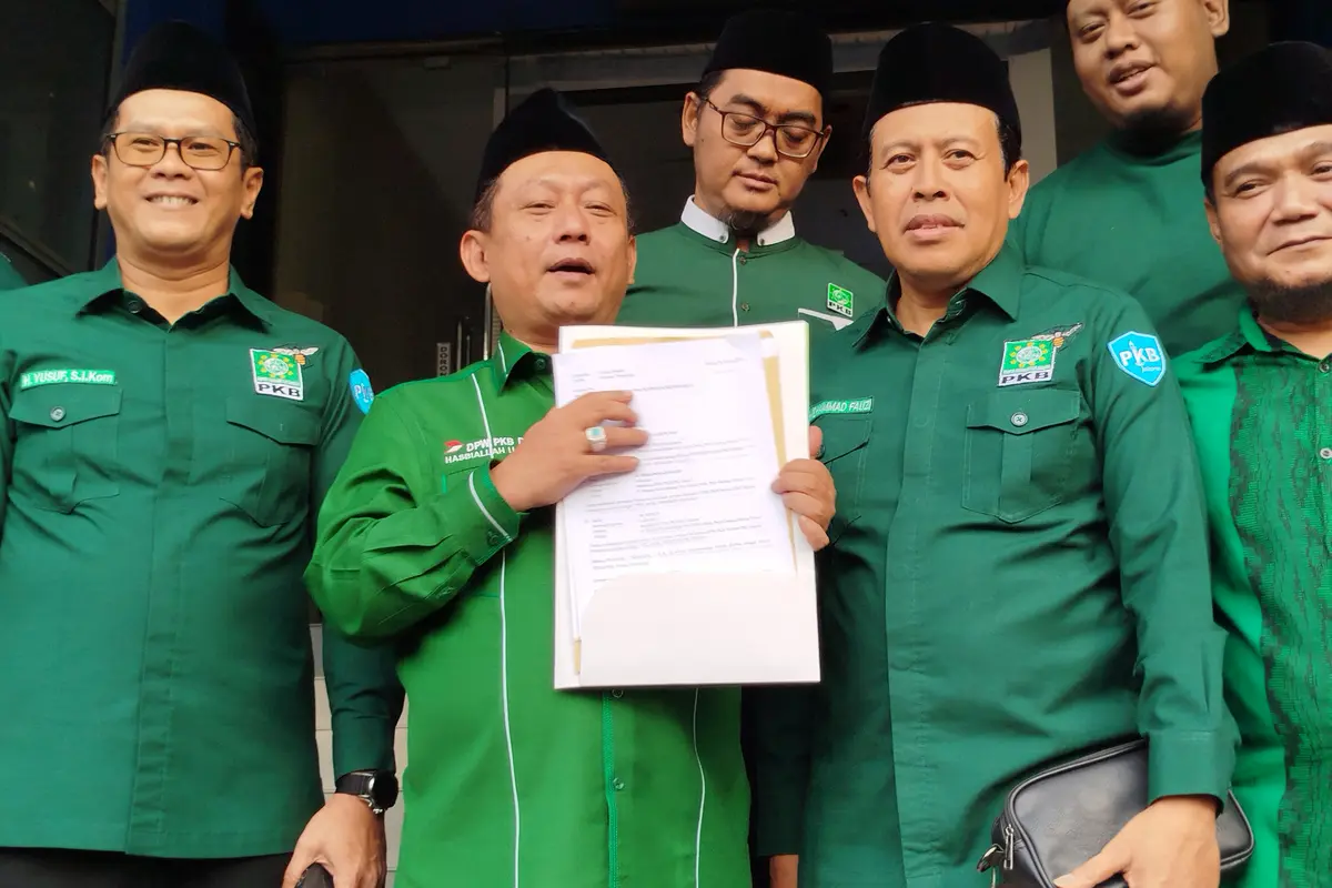 Dewan Pengurus Wilayah (DPW) Partai Kebangkitan Bangsa (PKB) Jakarta polisikan Mantan Sekretaris Jenderal (Sekjen) Partai Kebangkitan Bangsa (PKB), Muhammad Lukman Edy (Liputan6.com/Ady Anugrahadi)
