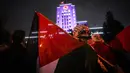 Departemen Kepolisian Vancouver mengatakan demonstrasi tersebut menutup lalu lintas di West 12th Avenue antara Cambie dan jalan Utama malam itu. (Darryl Dyck/The Canadian Press via AP)
