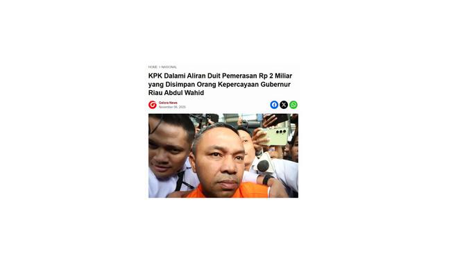 <p>Cek fakta artikel Gubernur Riau Abdul Wahid minta KPK periksa Jokowi</p>