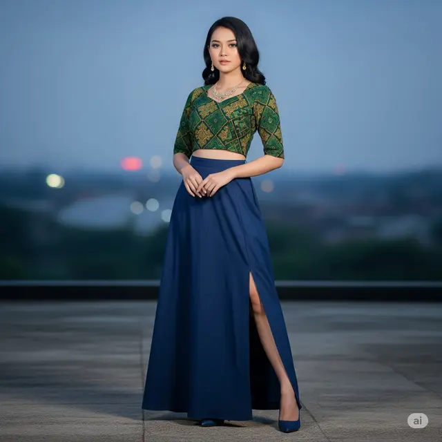 Model Batik Wanita Maxi Skirt. Foto: Gemini