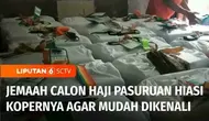 Saat mengumpulkan koper masing-masing, ratusan jemaah calon haji asal Pasuruan, dari kloter 46 menghiasi dengan cara yang unik. Upaya kreatif ini dilakukan untuk mempermudah mengenali koper haji yang bentuknya hampir sama semua.