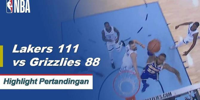 Cuplikan Pertandingan NBA : Lakers 111 vs Grizzlies 88