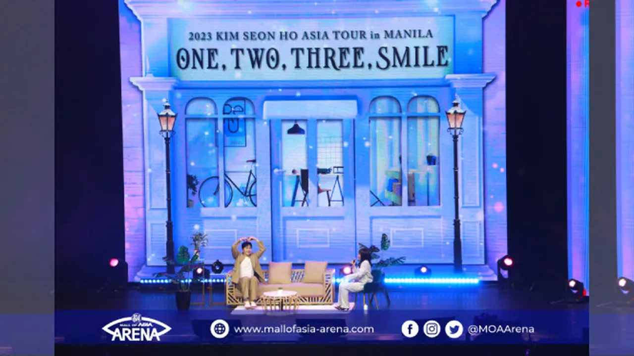 Rangkaian Fan Meeting Kim Seon Ho di Manila pada Minggu malam, 22 Januari 2023, berhasil digelar. Sebanyak 10.000 orang memadati area SM Mall of Asia Arena(Foto: Twitter.com/moaarena)