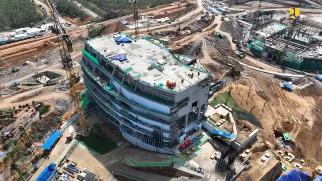 Hingga saat ini progres konstruksi infrastruktur dasar IKN Nusantara Tahap 1 telah mencapai 62,65%. (Dok Kementerian PUPR)