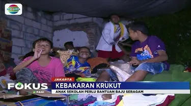 Usai musibah kebakaran di Krukut, anak-anak yang menjadi korban butuh bantuan berupa perlengkapan sekolah.