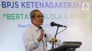 Pimpinan KPK RI Alexander Marwata memberi sambutan pada penandatanganan SMAP di Plaza BPJAMSOSTEK, Jakarta (13/12/2021). BPJAMSOSTEK juga memperkenakan kanal pelaporan Whistle Blowing System (WBS) untuk mempermudah peserta melaporkan perbuatan yang berindikasi pelanggaran.(Liputan6.com/Fery Pradolo)