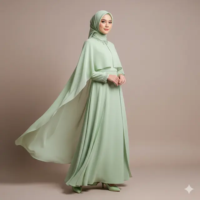 Inspirasi Long Dress Muslim Kombinasi Warna Pastel Kekinian. Gemini