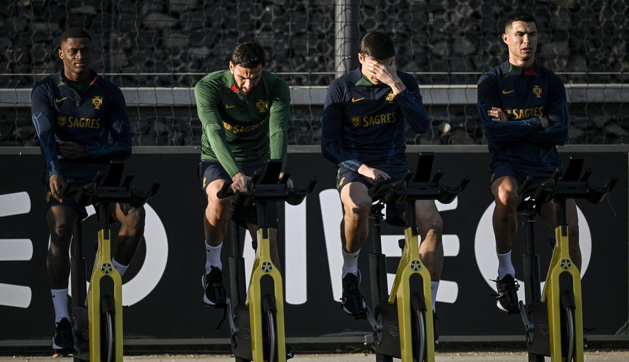 Terakhir kali Cristiano Ronaldo membela Portugal terjadi di Piala Dunia 2022 di Qatar lalu. (PATRICIA DE MELO MOREIRA / AFP)
