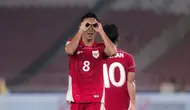 Pemain Timnas Indonesia U-23, Muhammad Reyhan Hannan melakukan selebrasi setelah mencetak gol ke Brunei dalam laga Grup A Piala AFF U-23 2025 di Stadion Utama Gelora Bung Karno (SUGBK), Senayan, Jakarta, Selasa (15/07/2025). (Bola.com/Abdul Aziz)