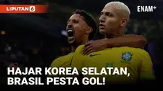 Brasil berhasil melangkah ke babak delapan besar Piala Dunia 2022 usai pesta gol 4-1 ke gawang Korea Selatan, pada lanjutan babak 16 besar hari Selasa dini hari WIB (6/12).