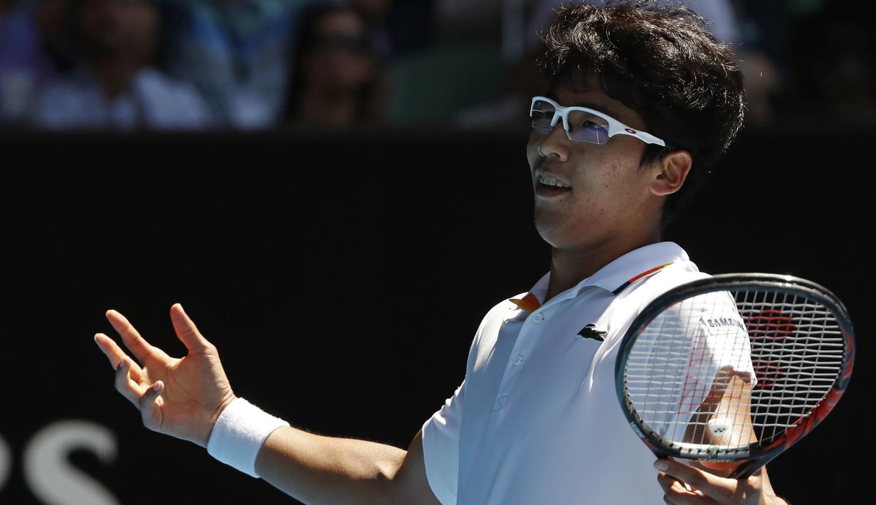 Chung Hyeon yang berusia 21 tahun menjadi petenis termuda setelah Marin Cilic yang mencapai  rekor menembus semifinal pada 2010. (AP/Ng Han Guan)