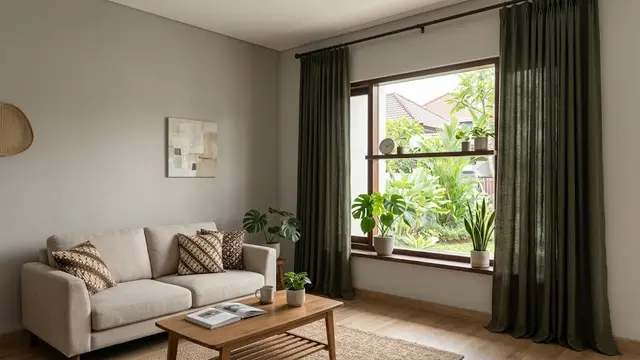 Perpaduan Warna Gorden dan Tembok yang Serasi dan Elegan