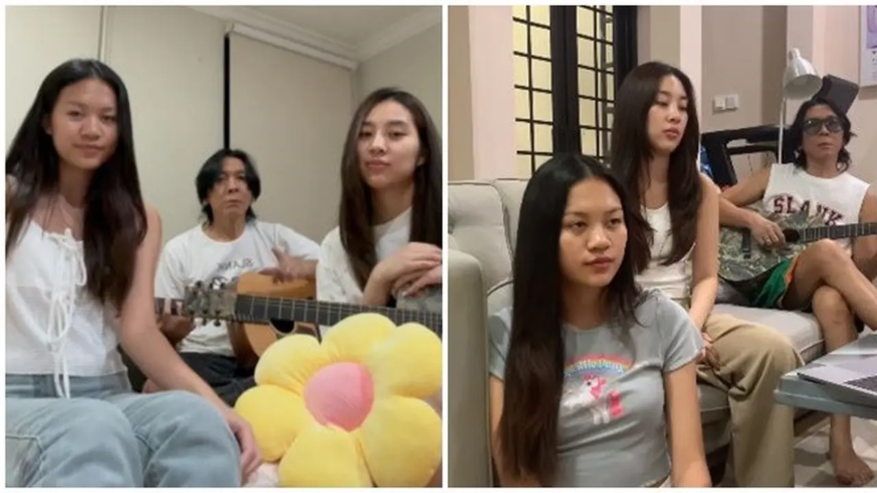 6 Potret Keakraban Bimbim Slank dan 2 Anak Gadisnya, Sebut Musik Dinasti