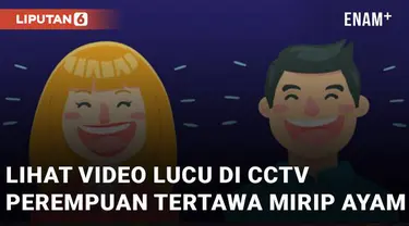 Melihat kejadian lucu di CCTV membuat seorang perempuan tertawa hingga terdengar seperti suara ayam mengundang perhatian