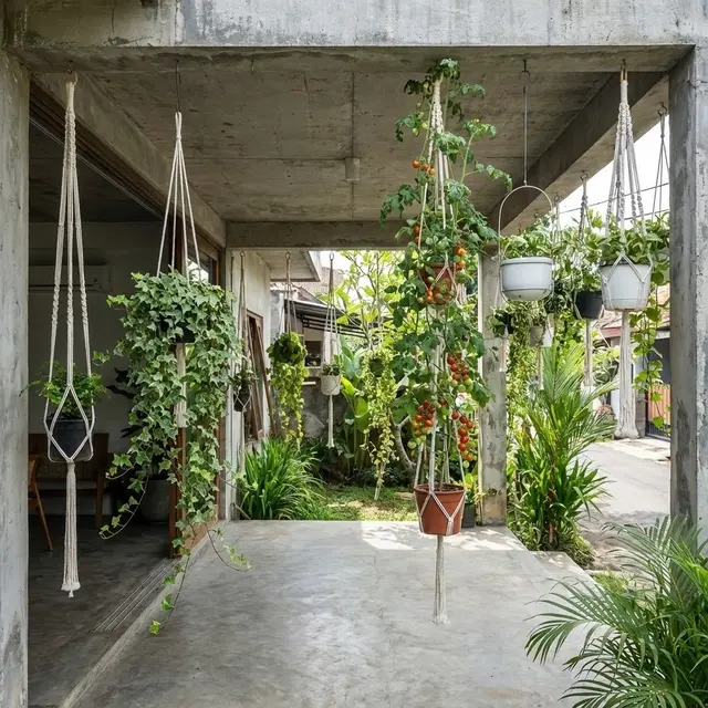 Model Kebun Mini di Teras Cor Tanpa Tanah