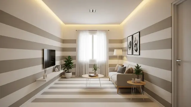 Gunakan Garis Mendatar di Dinding atau Lantai agar Ruang Terlihat Lebih Panjang