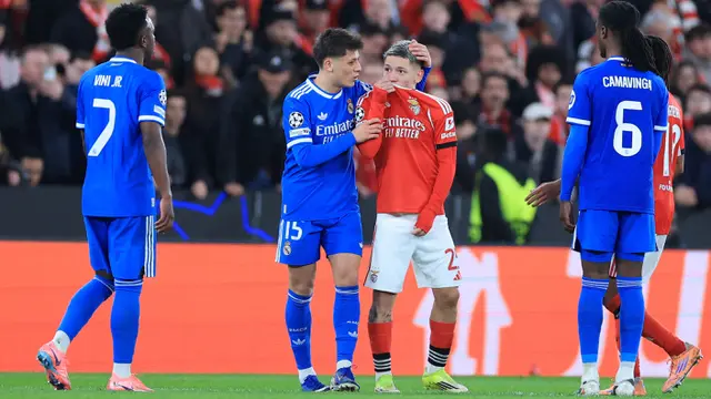 Foto: Deretan Drama di Laga Panas Benfica Vs Real Madrid di Play Off Liga Champions 2025/2026