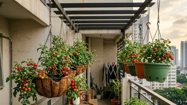 Ide Kebun Tomat Ceri Gantung untuk Lahan Sempit