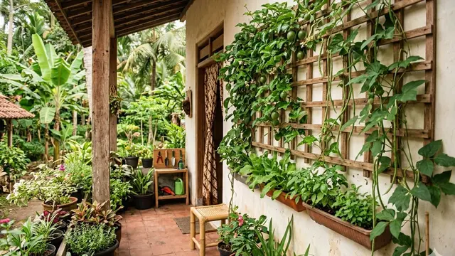 Ide Teras Rumah Desa dengan Kebun Campur Biar Multifungsi