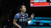 Tunggal putri Indonesia Gregoria Mariska Tunjung dikalahkan&nbsp;Wang Zhi Ying asal China pada babak 16 besar Malaysia Open 2022 di Axiata Arena, Kuala Lumpur, Kamis (30/6). (foto: PBSI)