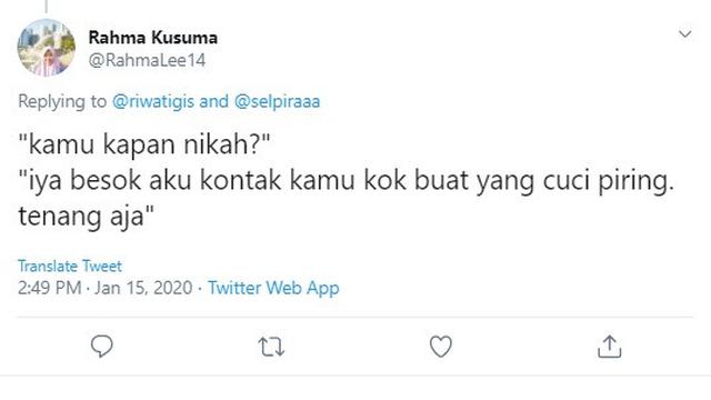 jawaban nyeleneh ketika ditanya kapan nikah