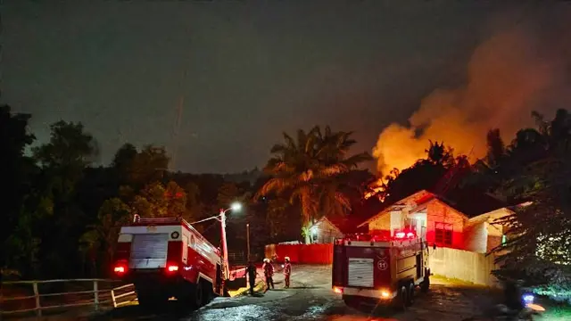 Kebakaran Asia Farm Pekanbaru yang terjadi pada Senin malam.