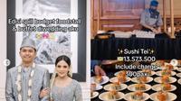 Pengantin Wanita Ungkap Bujet Katering Pernikahan Rp216 Juta, Menunya Sushi Tei sampai Kopi Kenangan.&nbsp; foto: TikTok @syifasyhr dan Instagram @abouthetic