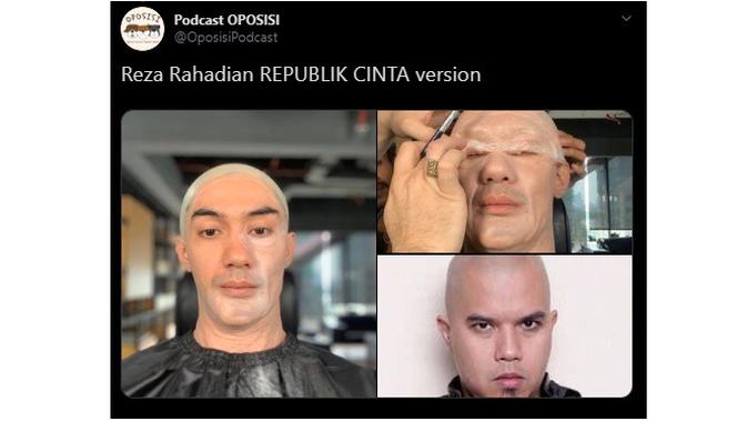 Cocoklogi Transformasi Wajah Reza Rahadian (Sumber: Twitter/OposisiPodcast