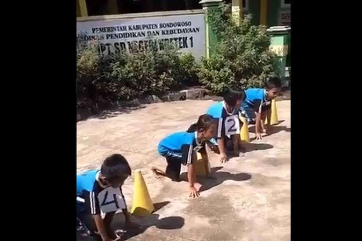 bocah lomba lari jadi viral (foto: Twitter/@nukman)
