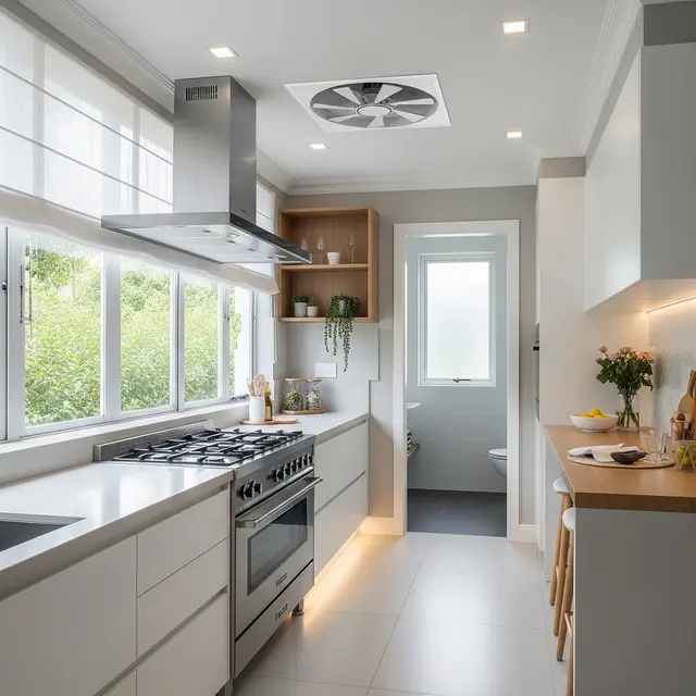 Dapur Minimalis Dekat Kamar Mandi (Gemini AI)