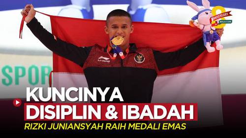 VIDEO: Disiplin dan Ibadah, Kunci Atlet Angkat Besi Rizki Juniansyah Raih Medali Emas SEA Games 2023