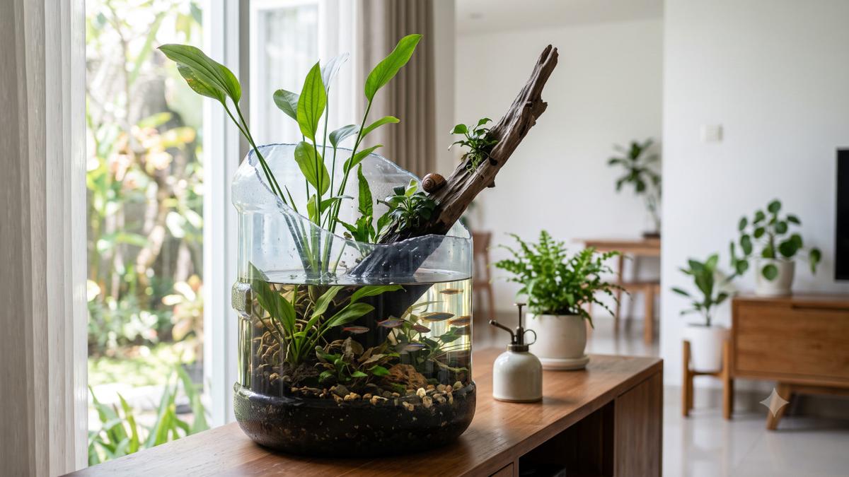8 Ide Aquascape dari Galon Bekas, Hiasan Rumah Estetik dan Murah