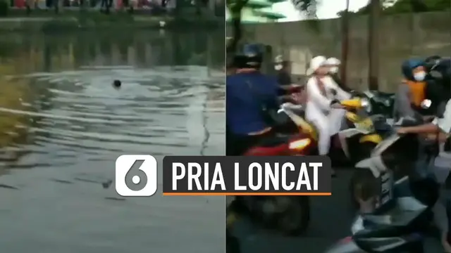 VIDEO: Viral Pria Loncat Ke Dalam Kanal Pampang, Ini Dia Penyebabnya