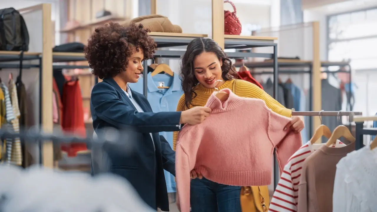 Ilustrasi wanita sedang melakukan sustainable shopping