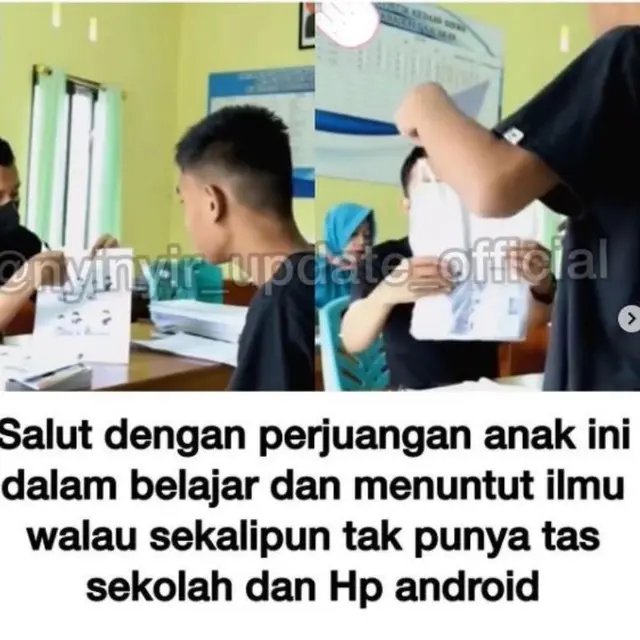 Cerita Siswa Tak Punya Tas dan Ponsel, Datang ke Sekolah Bawa Kantong Kresek