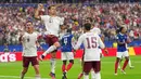 Pemain Spanyol Mikel Oyarzabal merayakan gol pembuka dari titik penalti dalam pertandingan semifinal Piala Dunia antara Prancis dan Spanyol di Arlington, Texas, dekat Dallas, Selasa, 14 Juli 2026. (AP Photo/Julio Cortez)