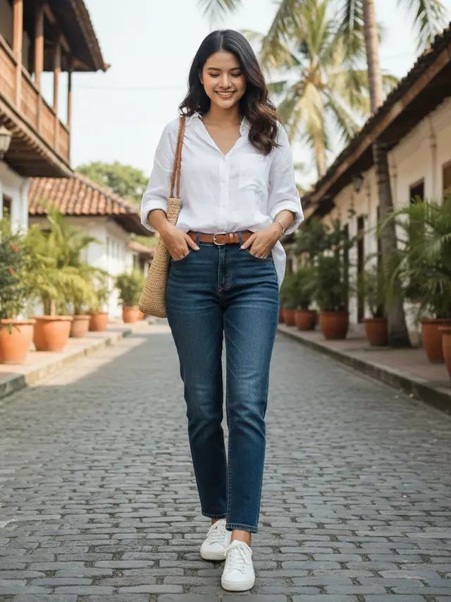 Model Celana Jeans Panjang Wanita Kekinian (Foto: Gemini AI)