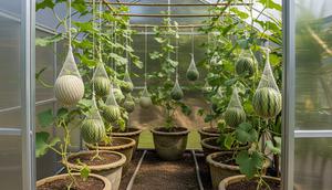 Greenhouse Melon dan Semangka Vertikal/Ide Kebun Buah dalam Greenhouse Mini Halaman Rumah (Sumber: gemini.com)