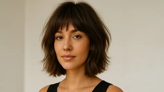 model rambut Short Layered Bob