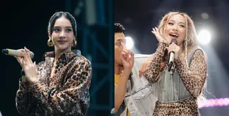 Anya Geraldine dan Bunga Citra Lestari ternyata punya kesamaan selera soal busana panggung. Keduanya nampak tampil kembar kenakan dress animal print [@anyageraldine @itsmebcl]