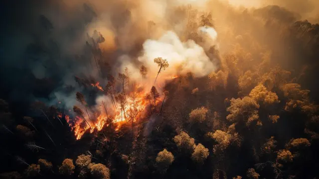 Ilustrasi kebakaran hutan