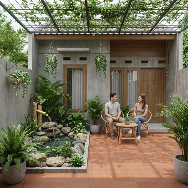 Desain Teras Rumah Subsidi Tapi Terasa Sejuk