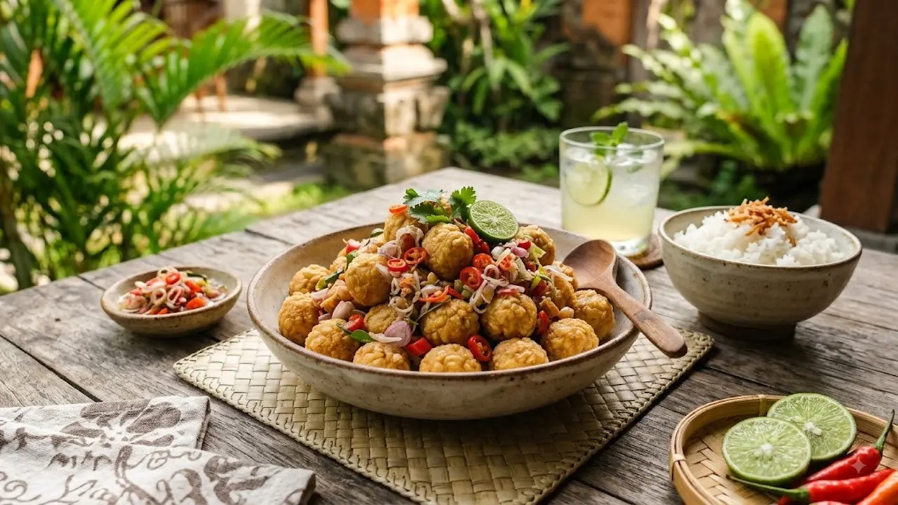 Resep Tempe Popcorn Sambal Matah Renyah dan Segar/AI Generated