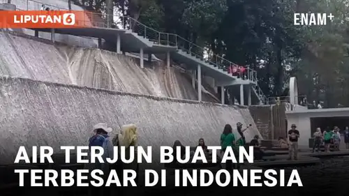 VIDEO: Penampakan Air Terjun Buatan Pertama dan Terbesar di Indonesia