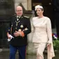 Pangeran Albert II dan Putri Charlene dari Monako menghadiri acara penobatan Raja Charles III dan Ratu Camilla di London, Inggris pada 6 Mei 2023. (Twitter/@WadaniLulua)