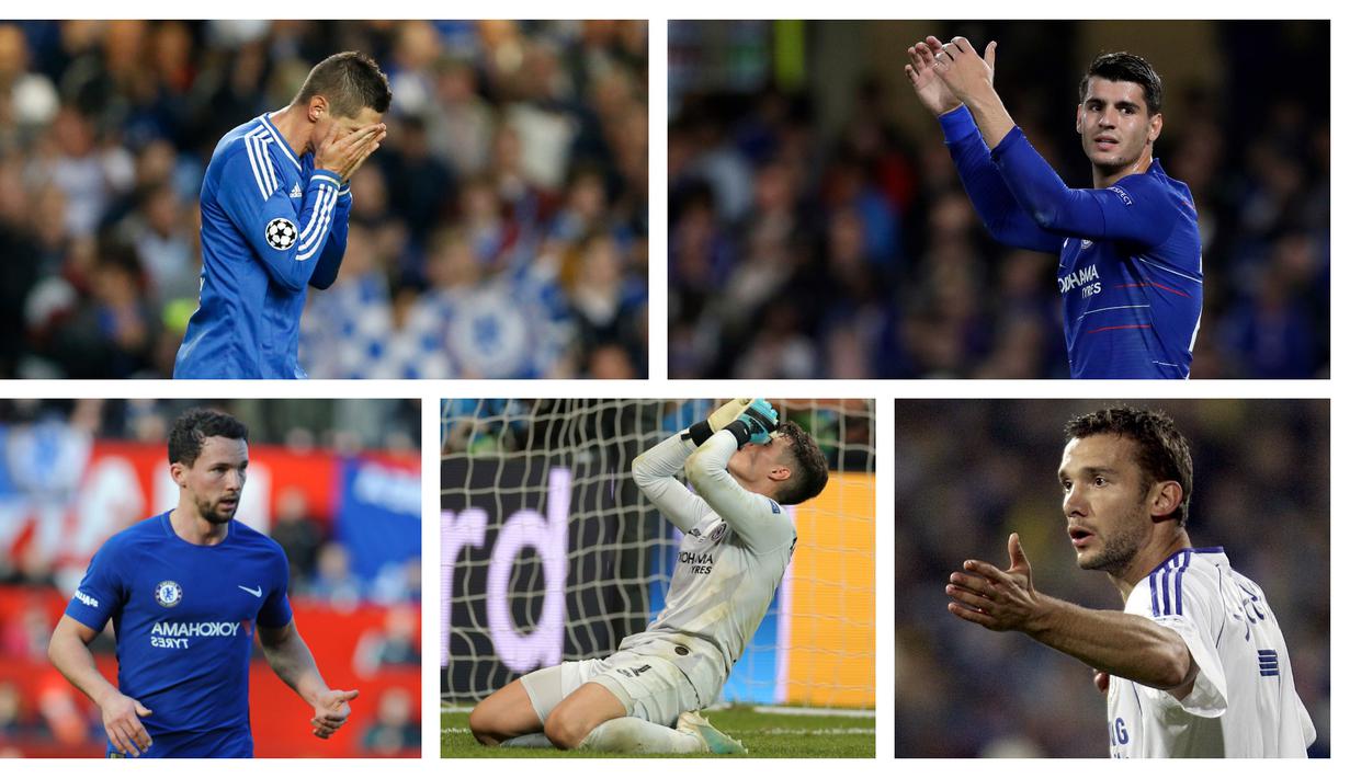 Kumpulan foto-foto pemain Chelsea yang dibeli mahal oleh Roman Abramovic tapi tampil mengecewakan. (Foto: AP)