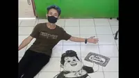 Viral Pria Bikin Gambar Karakter Utama Film Jumbo Pakai Sisa Potongan Rambut