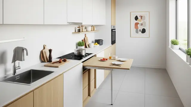 Desain Tempat Cuci Piring dan Kompor untuk Dapur Sempit Minimalis/ Ilustrasi AI
