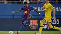 Penyerang Barcelona, Marcus Rashford, saat menghadapi Getafe d Johan Cruyff Stadium, dalam lanjutan La Liga Spanyol 2025/2026, Senin (22/9/2025) dini hari WIB. (MANAURE QUINTERO / AFP)