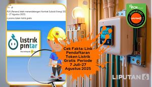 Penelusuran klaim  link pendaftaran token listrik gratis periode 7 Juli-27 Agustus 2025.